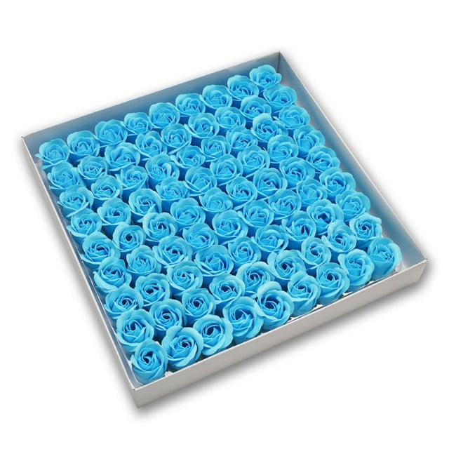 Artificial Fake Blue Roses Box 81 pcs