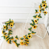 Artificial Fake Realistic Sunflower Garland 2.5M