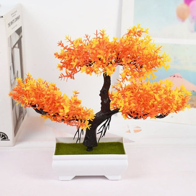 Artificial Fake Informal Orange Bonsai Tree