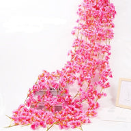 Artificial Fake Dark Pink Cherry Blossom Flowers Garland