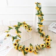 Artificial Fake Realistic Sunflower Garland 2.5M