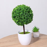 Artificial Fake Green Topiary Ball in Pot 3 Pcs