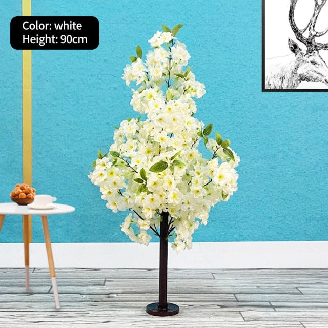 Artificial Fake White Cherry Blossom Tree