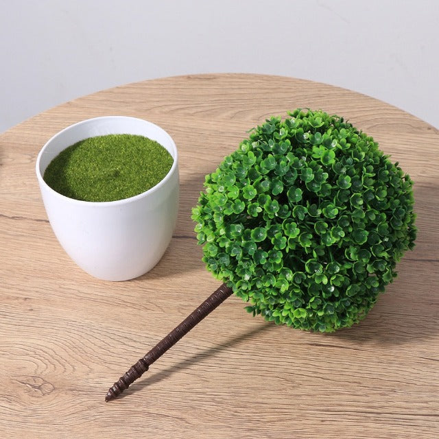 Artificial Fake Green Topiary Ball in Pot 2 Pcs