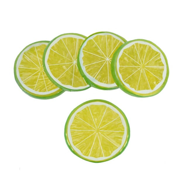 Artificial Fake Lime Slices 10 Pcs