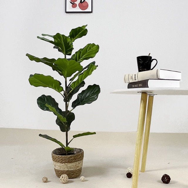 Artificial Fake Fiddle Leaf Fig Tree in Pot 75cm