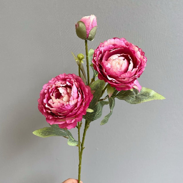 Artificial Fake Rose Red Peony Flowers Arrangement
