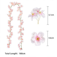 Artificial Fake Pink Cherry Blossom Flowers Garland