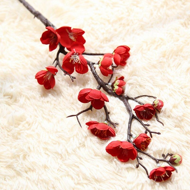 Artificial Fake Red Cherry Blossom Flowers