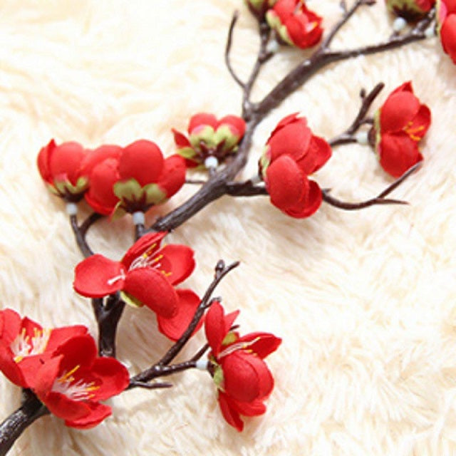 Artificial Fake Red Cherry Blossom Flowers