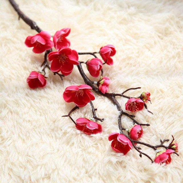 Artificial Fake Rosered Cherry Blossom Flowers