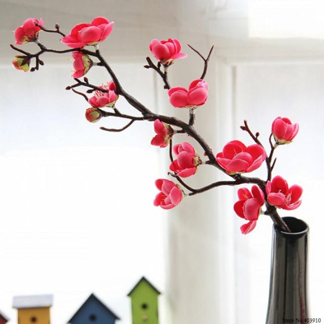 Artificial Fake Rosered Cherry Blossom Flowers