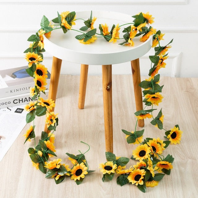 Artificial Fake Realistic Sunflower Garland 2.5M