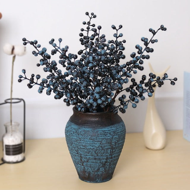 Artificial Fake Blueberries Stems