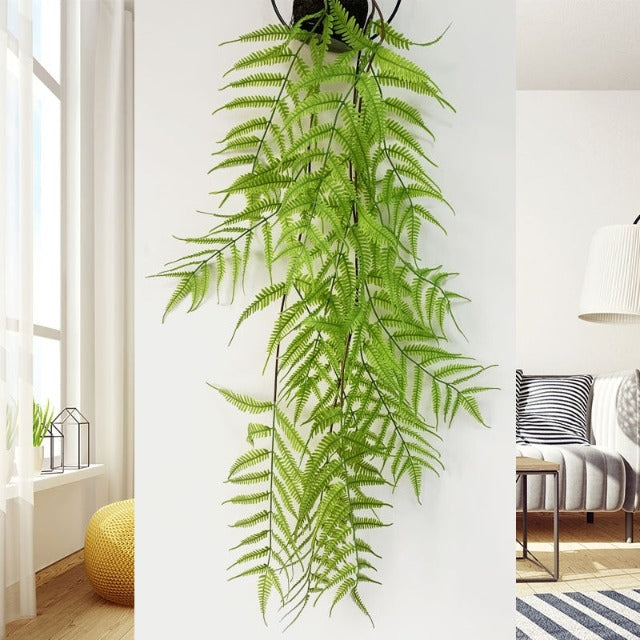 Artificial Fake Fern Hanging Plant 12 Leaves